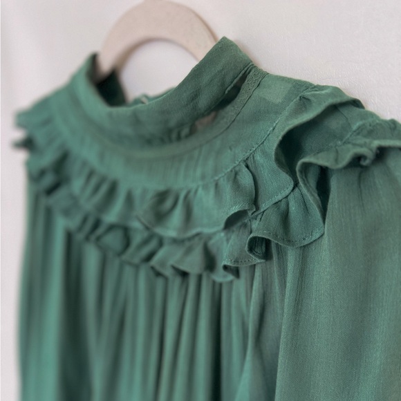 Altard State Green Ruffle Blouse - Picture 3 of 5